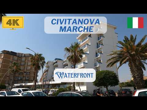 CIVITANOVA MARCHE WATERFRONT , italy 4k walking tour, real city life, Marche region, holiday idea