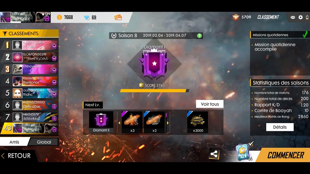 🔥 la7ir.69 BOOYAH! Free Fire Ranked Mode - 4 Kills 🗡️🏹🔫⚔️