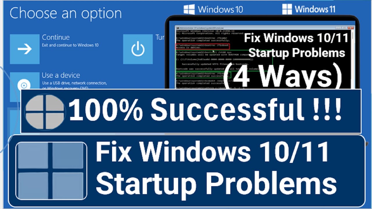 Fix Windows 10/11 Startup Issues Fast with Command Prompt – 4 Easy Solutions 🚀
