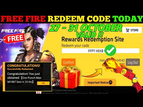 FREE FIRE REDEEM CODE TODAY 28 OCTOBER REDEEM CODE FREE FIRE | FF REDEEM CODE TODAY 28 OCTOBER 