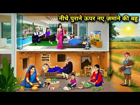 "नीचे पुराने ऊपर नए ज़माने की बहू || Old below, new age daughter-in-law above" || Cartoon Videos ||