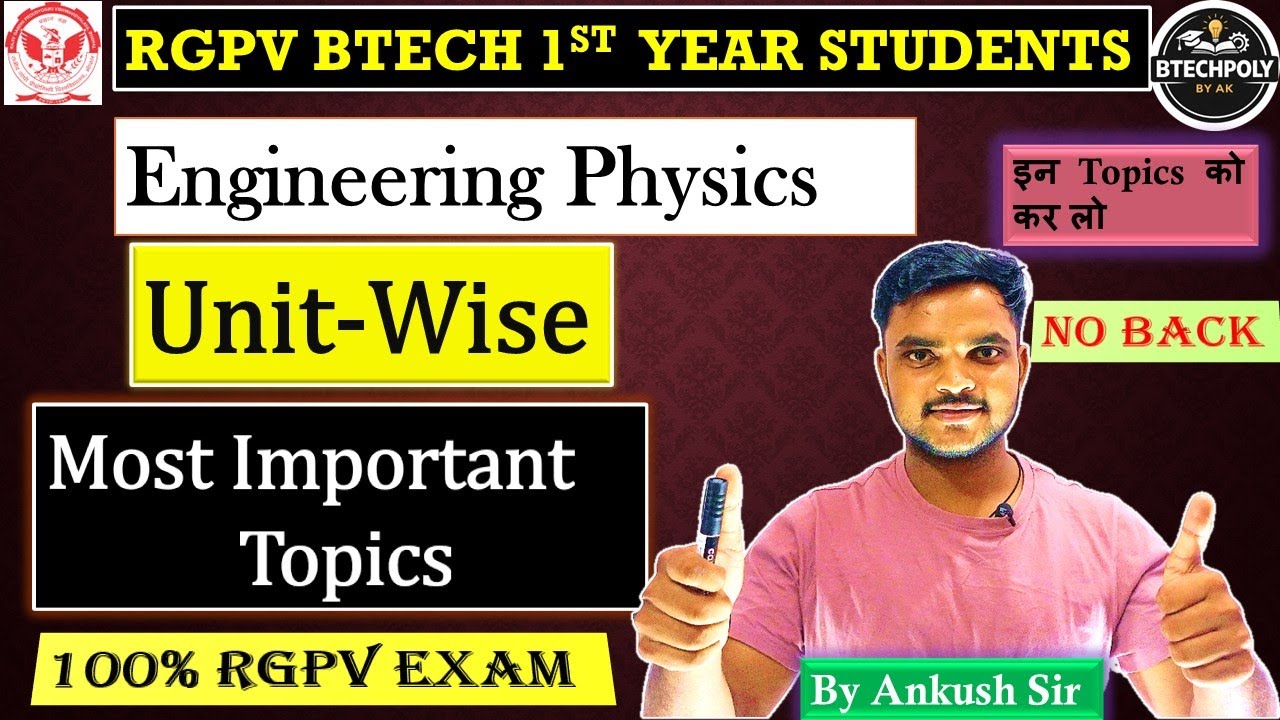 RGPV BTech 1st Year Physics: Key Topics & 60+ Marks Strategy 🔥