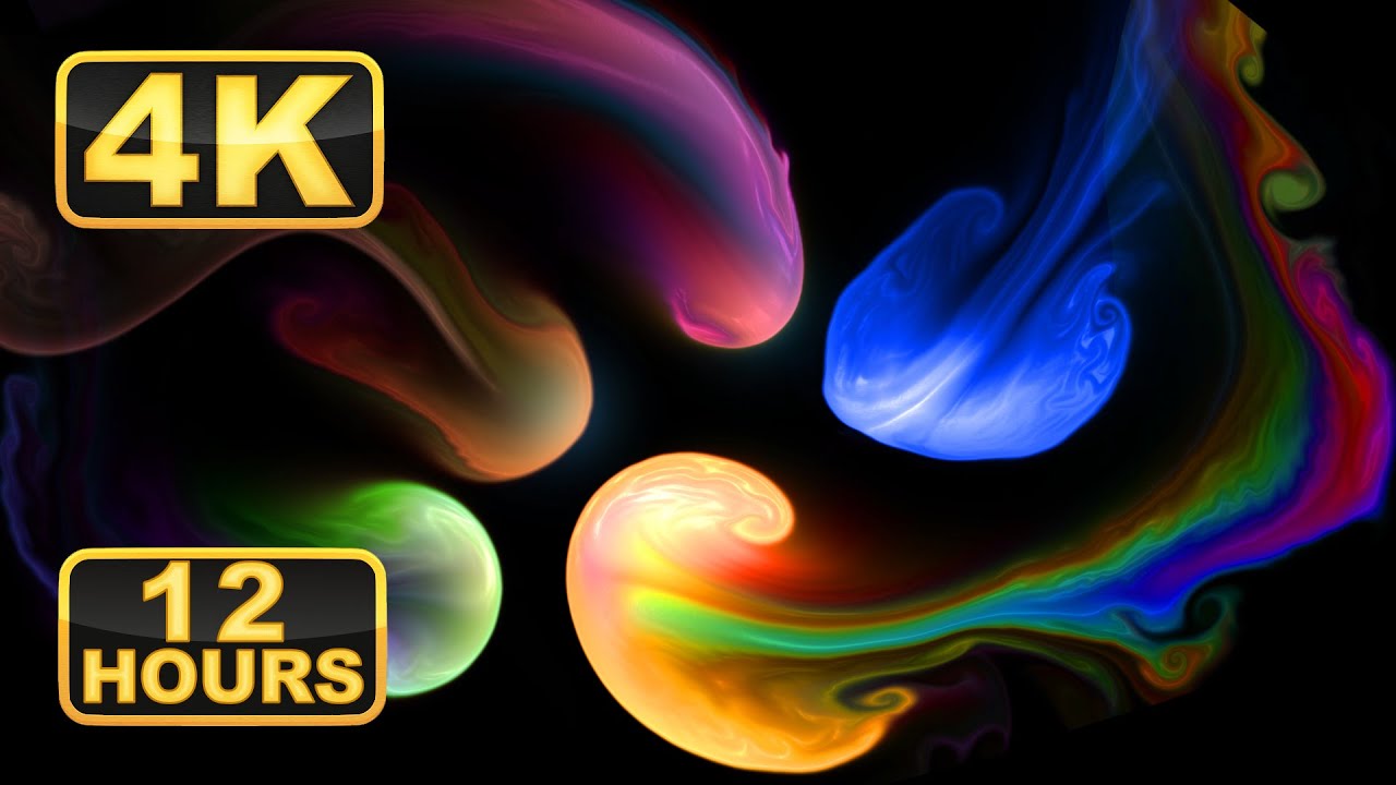 Colorful Abstract Liquid: 12 Hours of Relaxing 4K Fluid Video with Calming Music