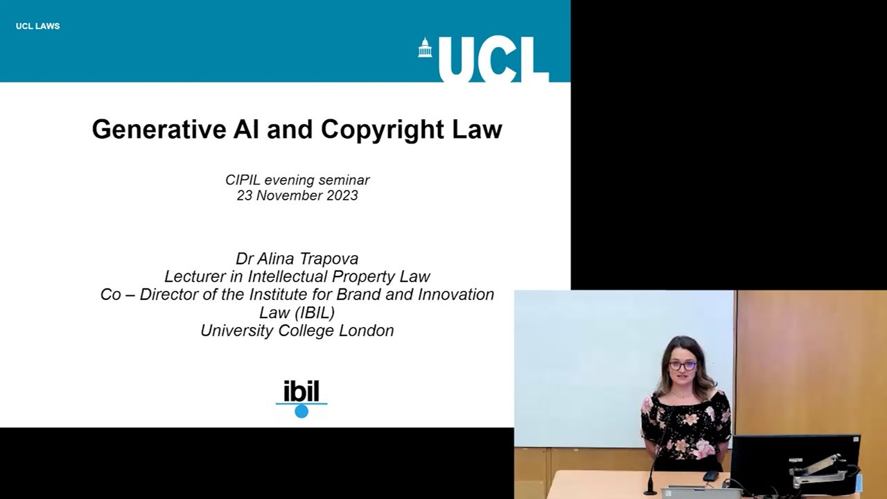 Understanding Generative AI & Copyright Law: Insights from UCL's Dr. Alina Trapova π
