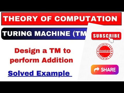 Design a turing machine(TM) to perform Addition|unary Number | TOC | FLAT | Automata