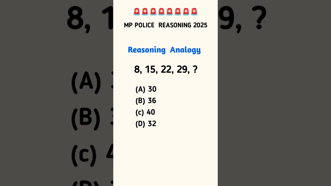 MP Police Constable 2025 | MP Police reasoning | MP Police reasoning classes |  reasoning set