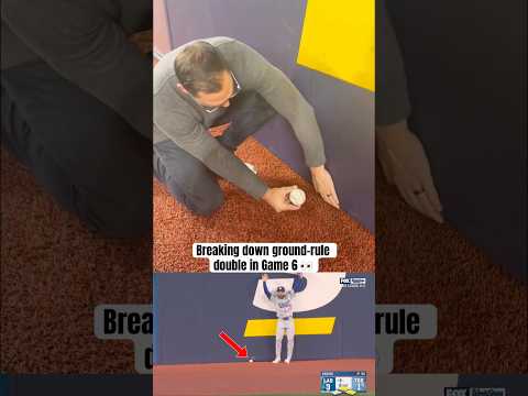 Ground-rule double that changed Game 6 for Dodgers 😳 (via @MLBNetwork)