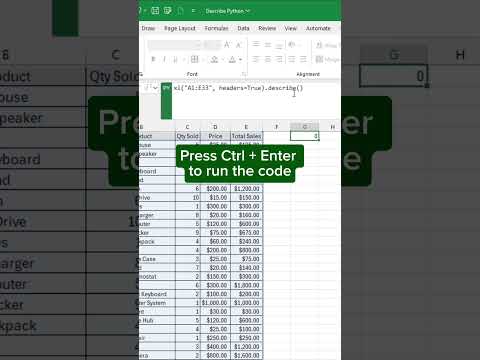 Using Python to Describe Data in Excel