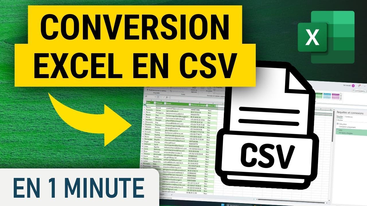 Comment convertir un fichier Excel en CSV