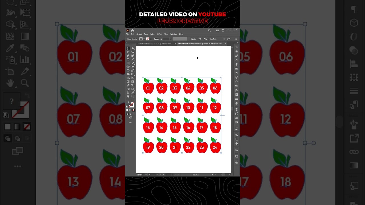Auto Numbering in Illustrator with Sequence Script