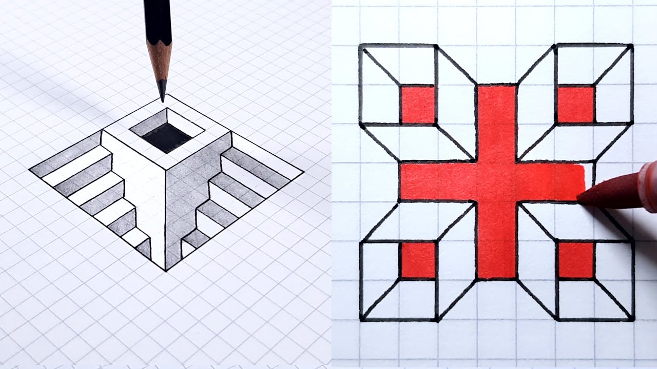 Easy 3D Drawing: Step Hole & Art Illusions π¨
