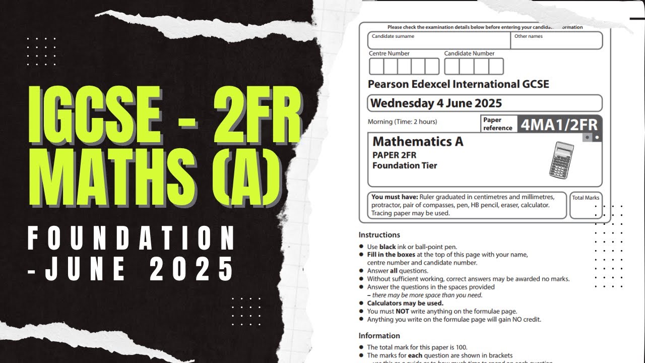 IGCSE Edexcel Maths A Foundation Paper 2 Walkthrough π