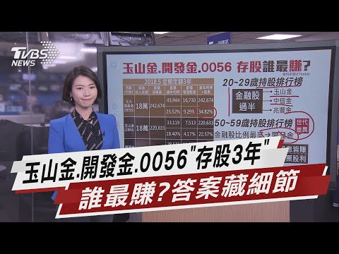 玉山金.開發金.0056"存股3年" 誰最賺?答案藏細節【TVBS說新聞】20210417
