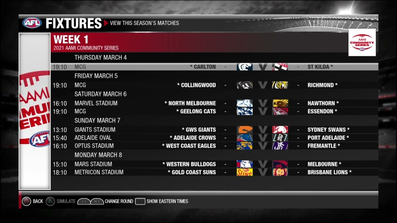 AAMI Community Series Fixture Revealed! 🏉 | 2022 AFL Evo 2