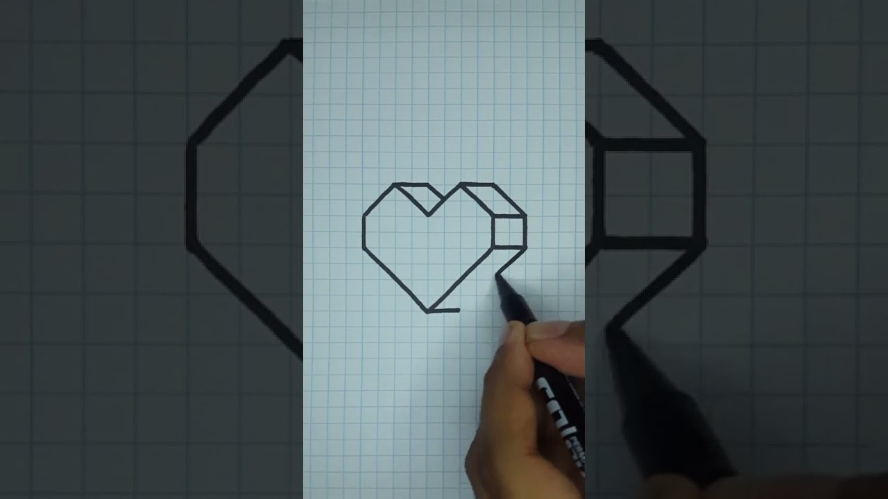 Simple 3D Illusion Drawing on Graph Paper π¨