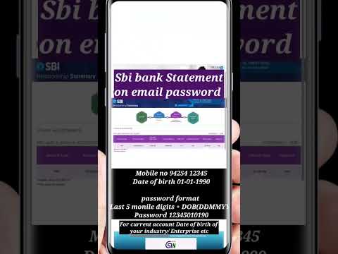 sbi bank statement on email password format