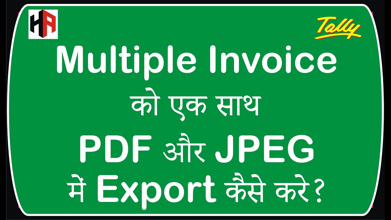 Exporting Sales Invoices as PDF in Tally ERP 9 | Hetansh Academy