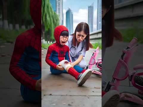 Spiderman injured after falling of bike #coffindance #sirenhead #spiderman #avengers