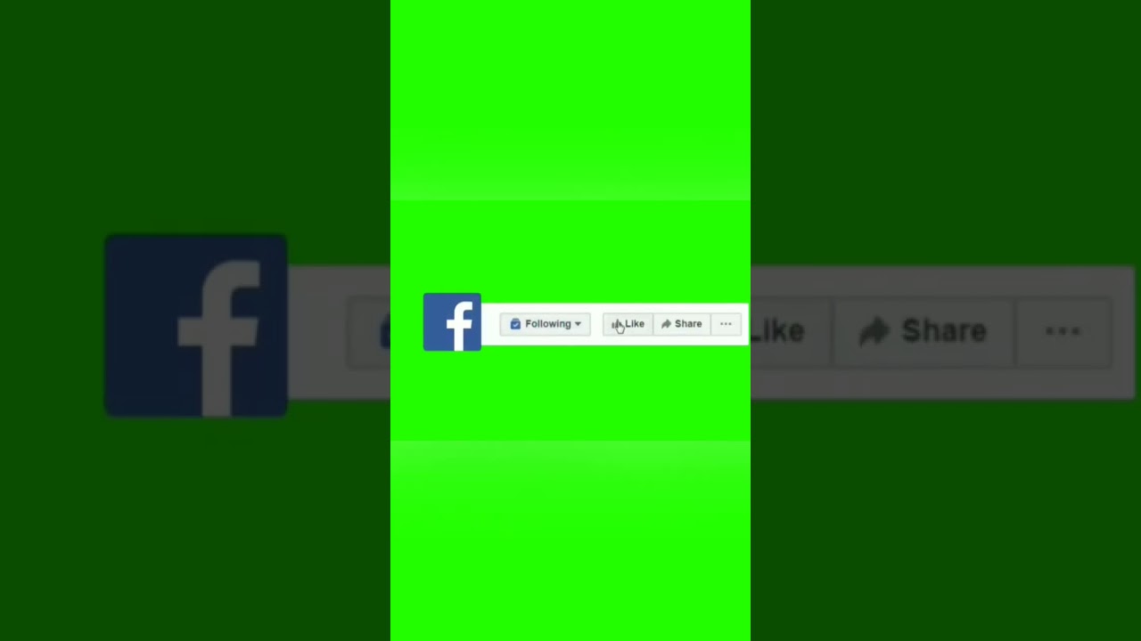 Green Screen Facebook Follow & Like Buttons 🎥