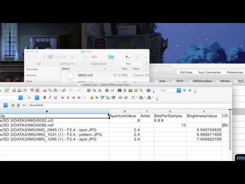Extract Exif/GPS data as CSV Free on Mac