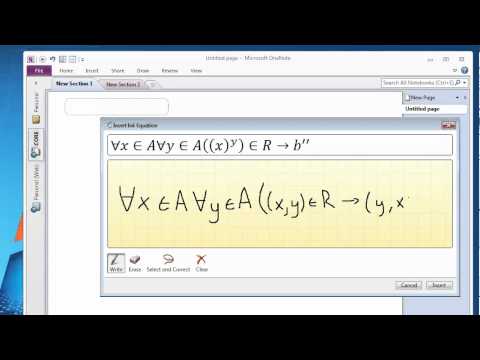 Mathematical Equations in OneNote