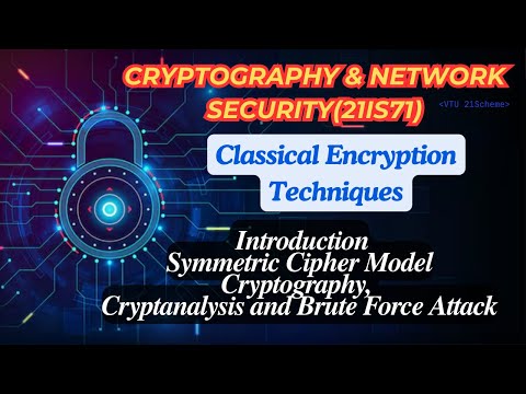 Classical Encryption Techniques:Symmetric Cipher Model,Cryptanalysis &Brute Force Attack-Lec1#21is71