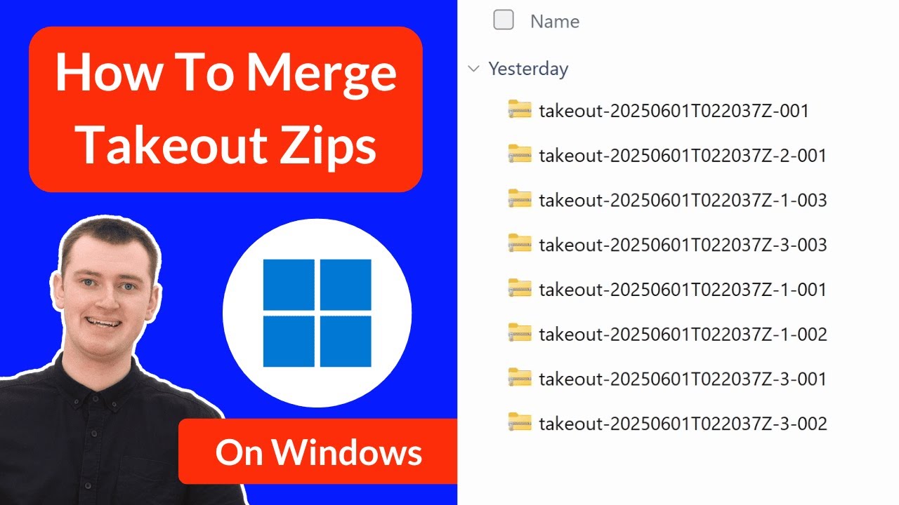 Merge Google Takeout Zip Files on Windows 📁