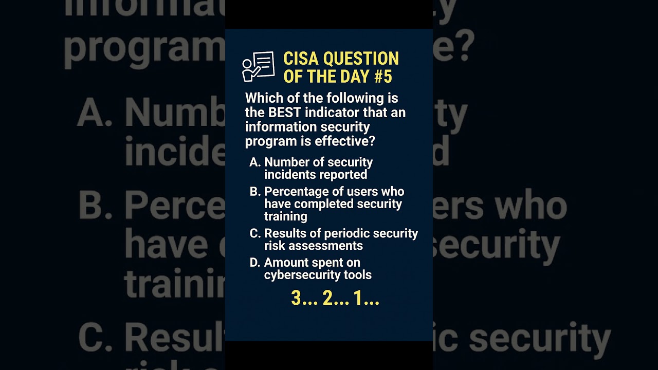 CISA Question of the Day: Key Indicator of InfoSec Success
