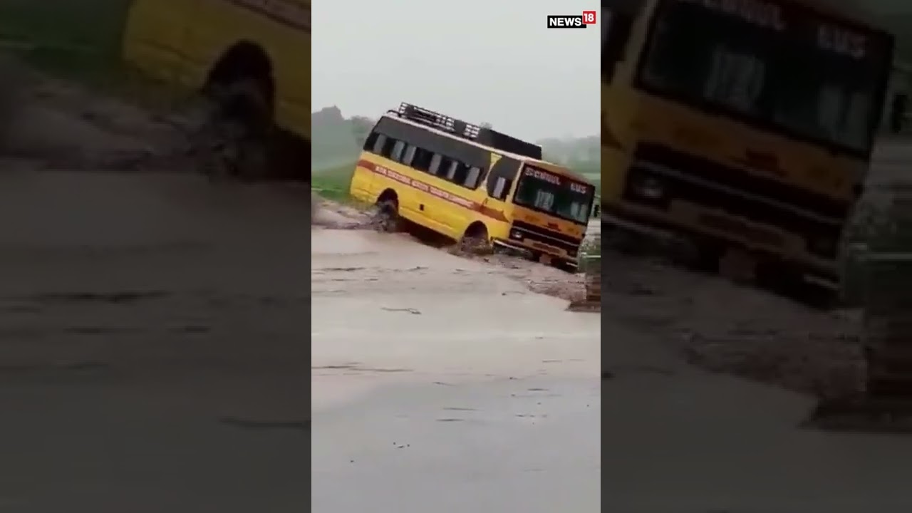 School Bus Swept Away in Flood in Uttarakhand 🚍