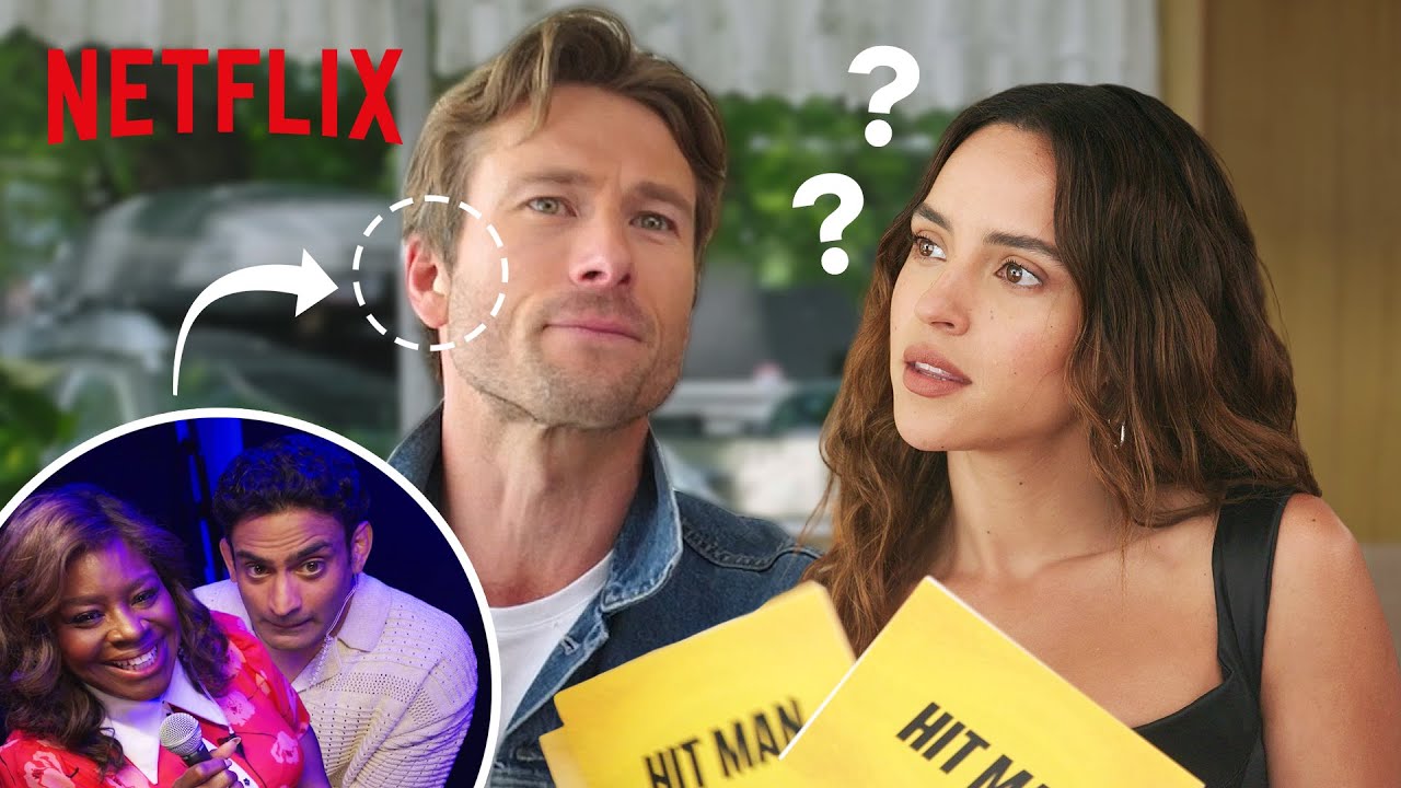 Glen Powell Surprises Adria Arjona with a Hilarious Fake Interview on Netflix’s Hit Man 🎬