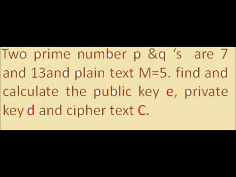 In Cryptography: RSA problem with solution/Example RSA/rsa