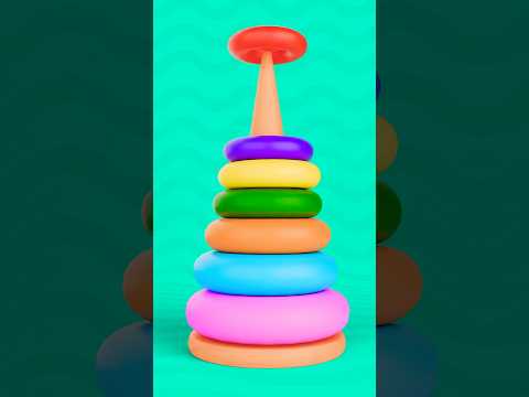 Learn Colors 🔴🟠🟡🟢🔵🟣 by Stacking the Rainbow Ring TOYS! #shorts #cocomelon