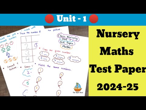 Nursery Unit 1 Maths test paper 2024-25 | Maths worksheet for nursery class