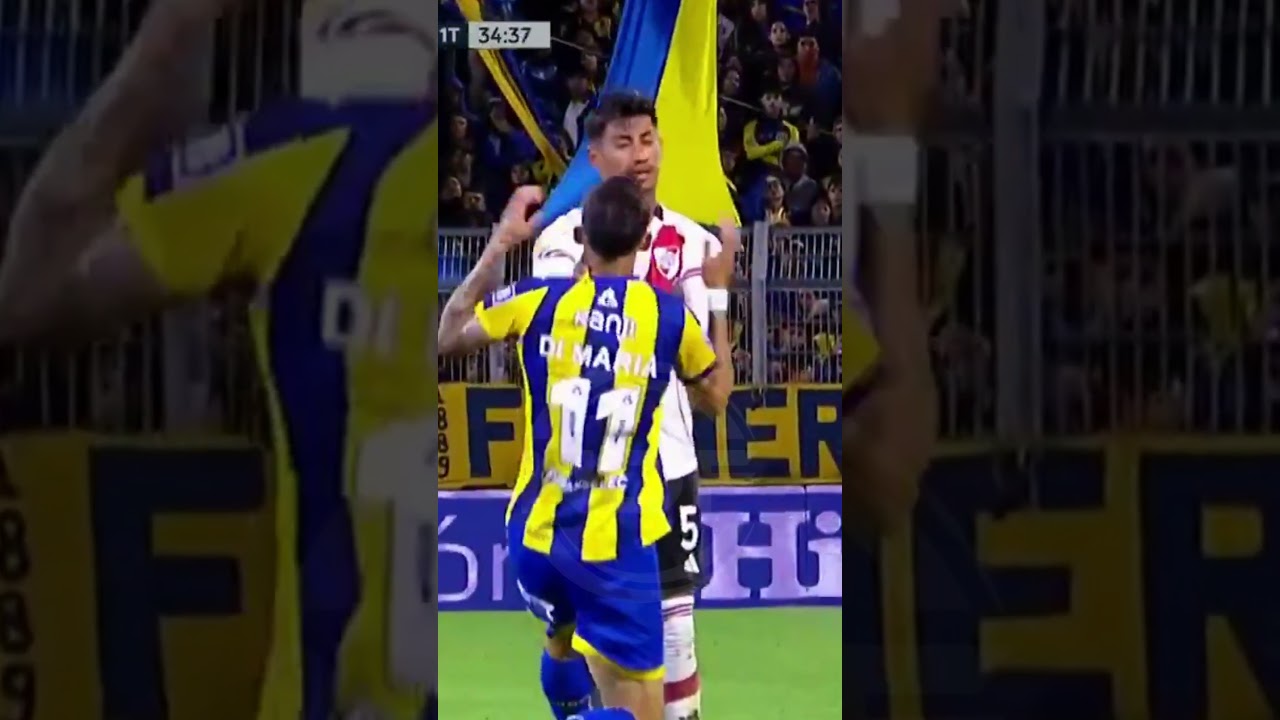 ¿Polémica en River vs Central? Jugador agarra y tira a Di María al suelo ⚽