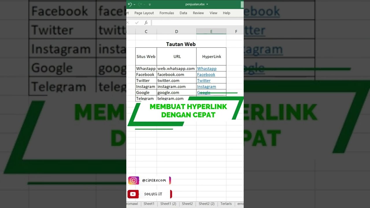 Cara Mudah Membuat Hyperlink di Excel 📎
