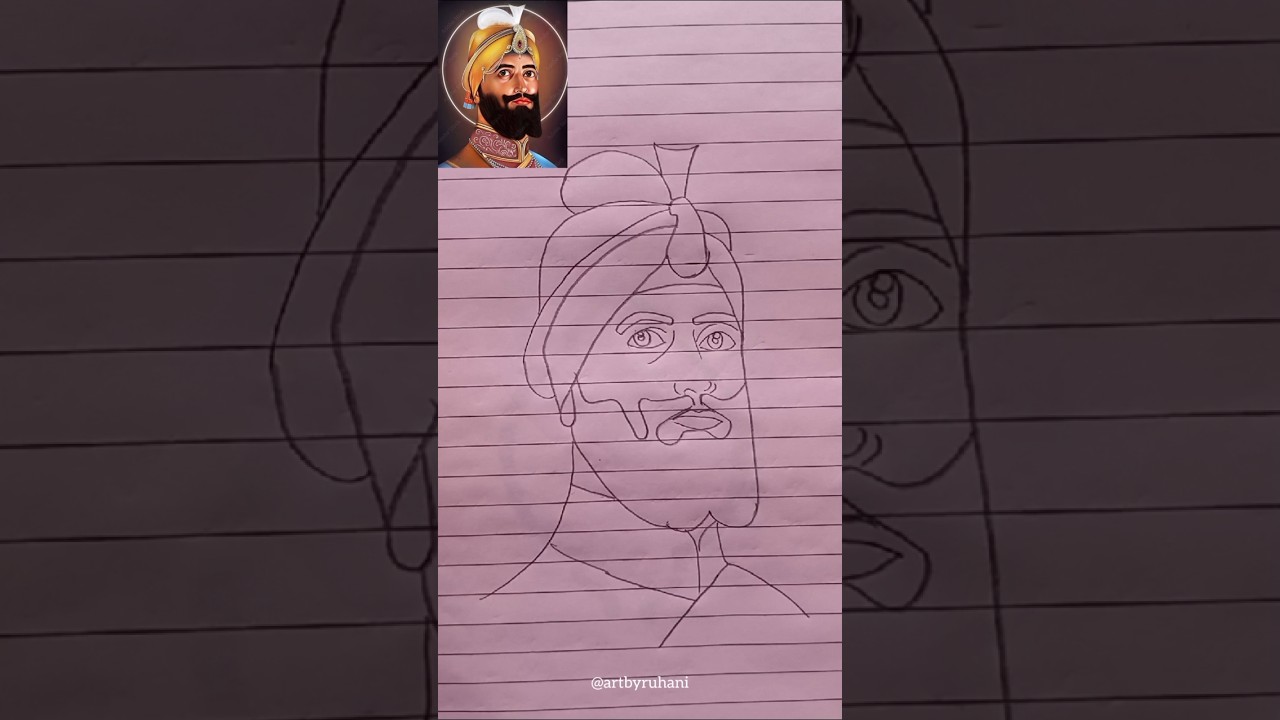 Easy Guru Gobind Singh Ji Pencil Drawing ✍️