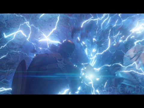 Тони, Тор и Кэп против Таноса. Кэп поднимает молот Тора | Мстители: Финал | Full HD