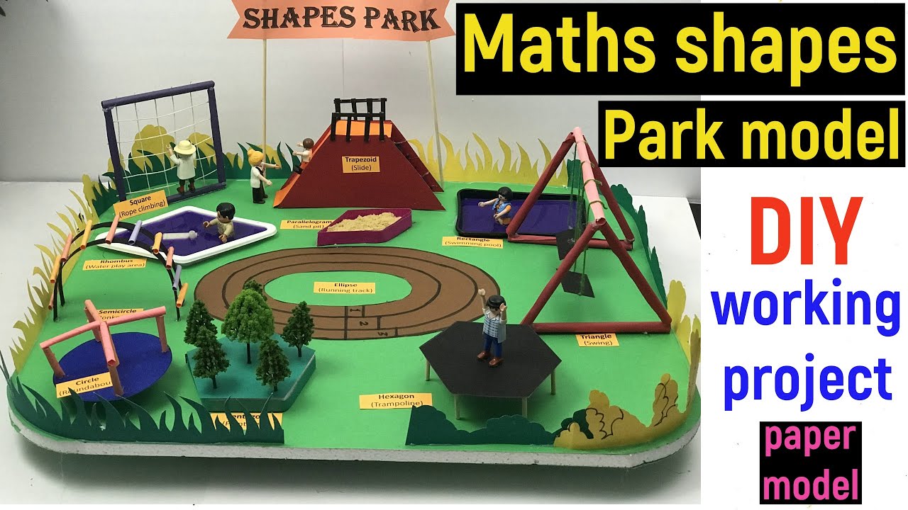 DIY Shapes Park Model for Science Exhibition 🏞️ | Easy Paper Craft Tutorial