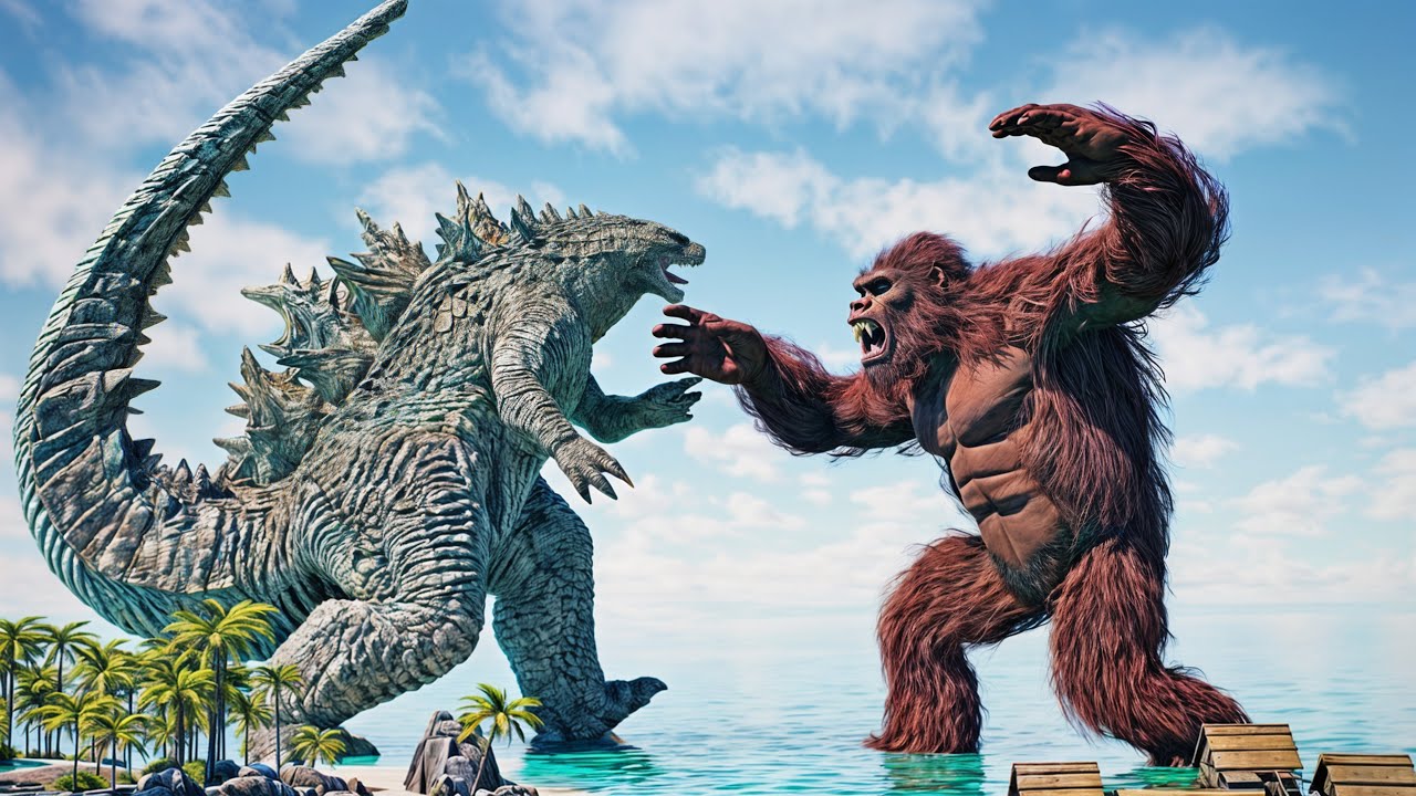 Kong vs Godzilla Epic Battle Scenes 🌍