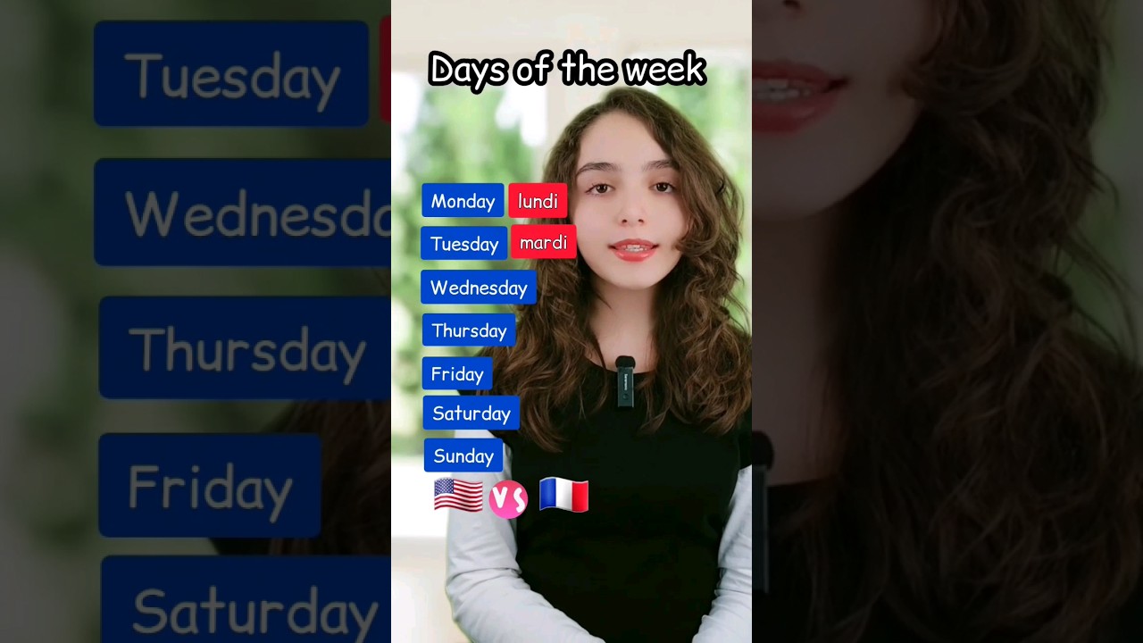 Days of the Week in French and English 🇺🇸 vs 🇫🇷