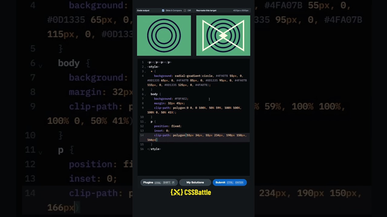 CSS Battle #169: Abstract Plate Solution 🖌️