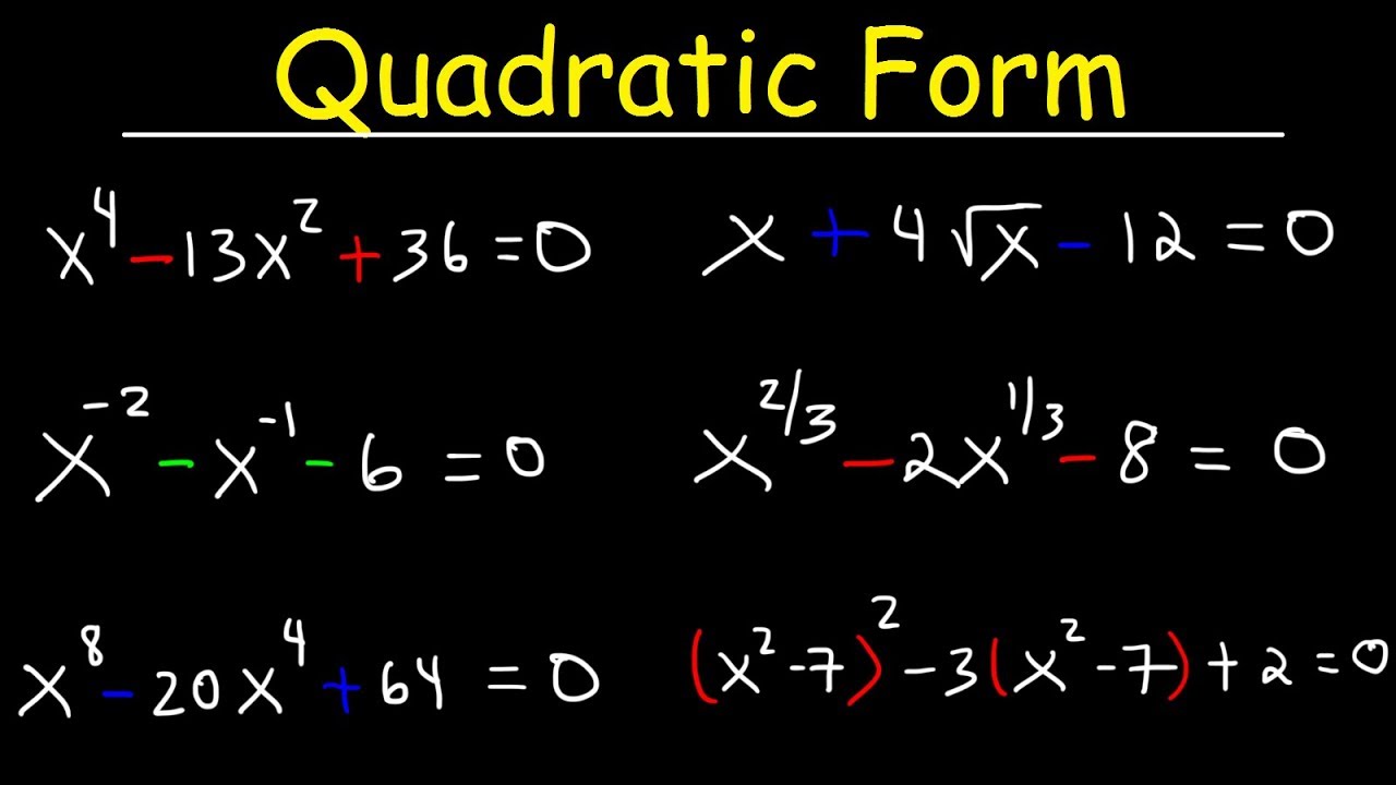 Solve Quadratic Equations by Substitution ✏️
