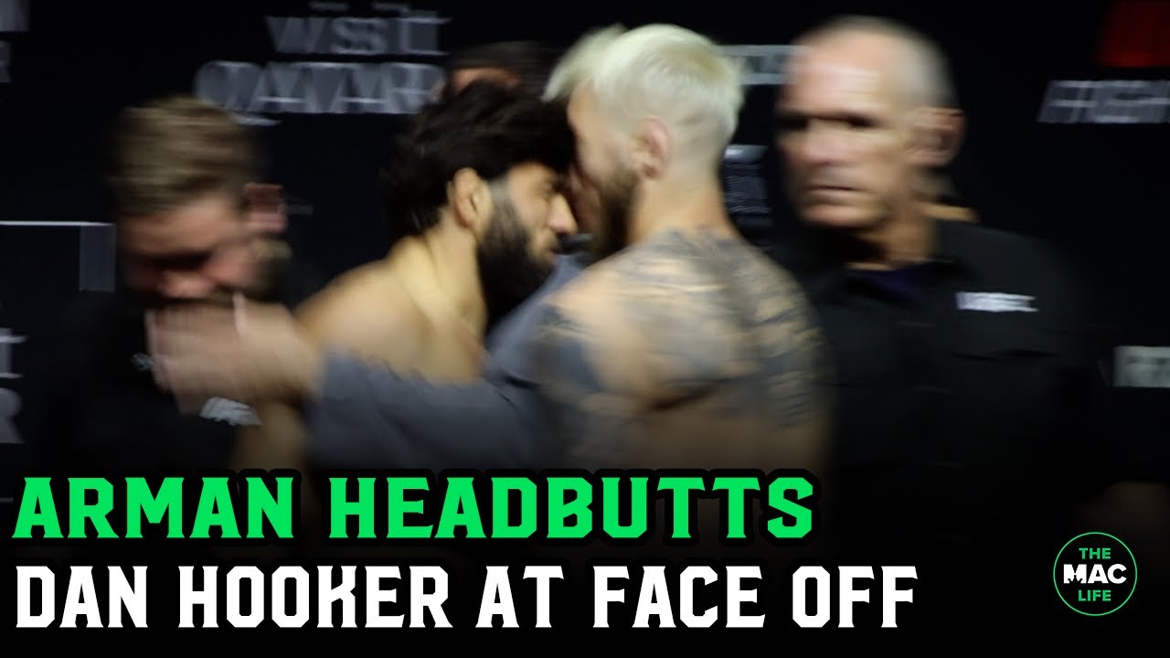 Arman Tsarukyan Head Butts Dan Hooker at UFC Weigh-In