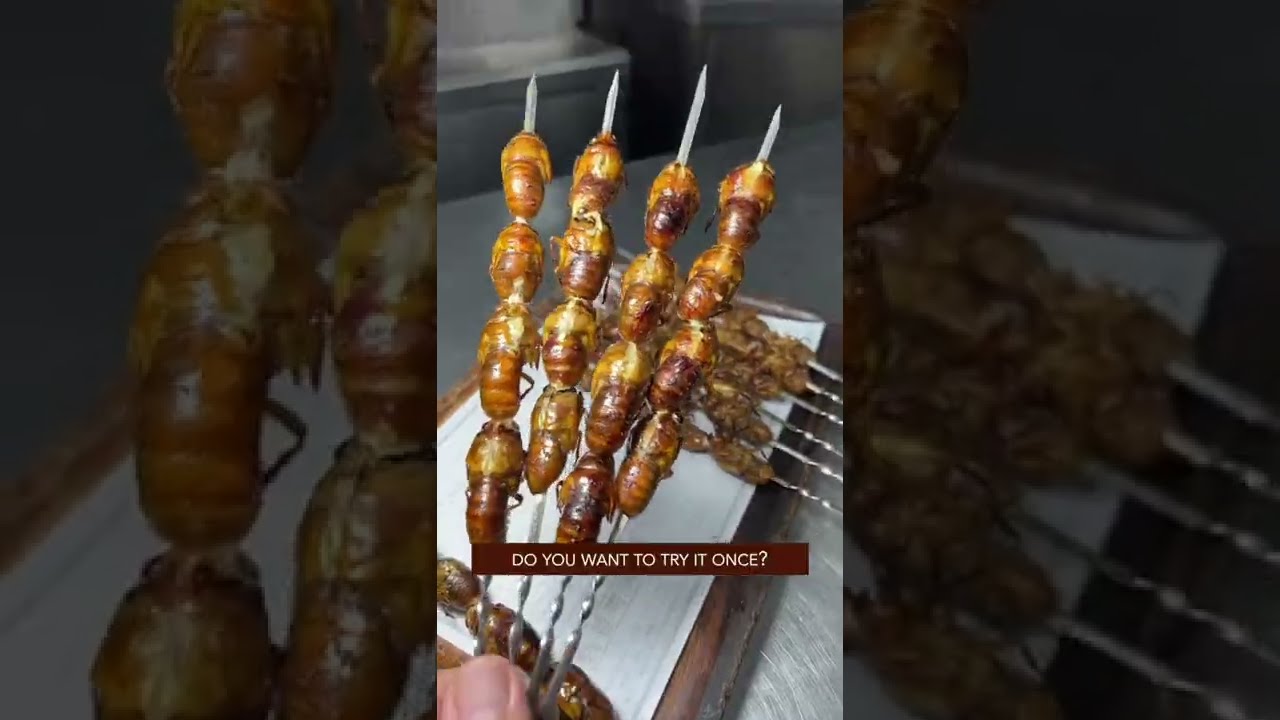 Grilled cicada, do you want to try it once? #streetfood #chinesefood #cicada #foodie #foodlover