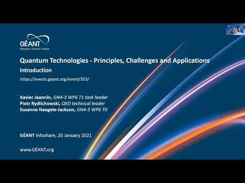 GÉANT Infoshare - Quantum Technologies – Principles, Challenges and Applications | 20 Jan 2021