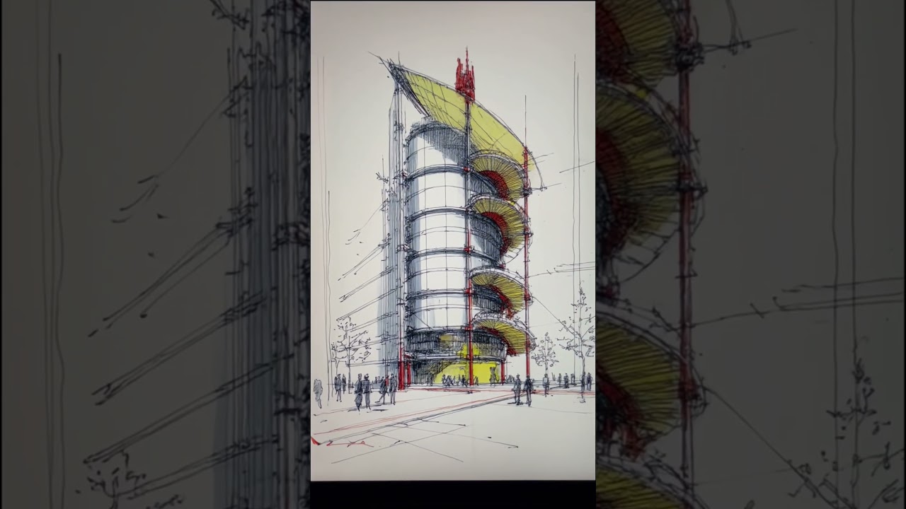 Sketch to animation with AI. #architecture #aiarchitecture #architecturesketch