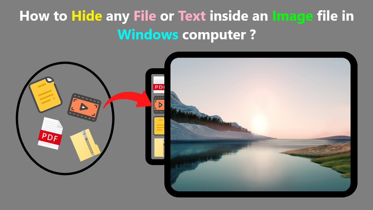 How to Hide any File or Text inside an Image file in Windows computer ?