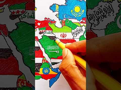 Draw Flag Map of Kuwait 🇰🇼 #kuwait