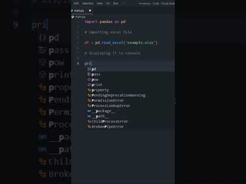 I import Excel file with pandas and display it to Console in 4sec using Python | #python #code #fyp