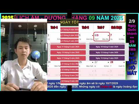 Lịch dương tháng 9 năm 2025, Lịch vạn niên và lịch âm tháng 7 -8/2025